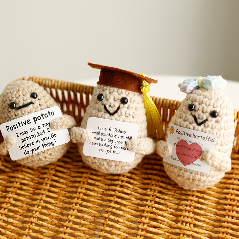 Home Textiles Europe - ตุ๊กตาถักนิตติ้งมันต์ทำมือพร้อมการ์ดบ้าน hiasan kamar ของขวัญคริสต์มาส