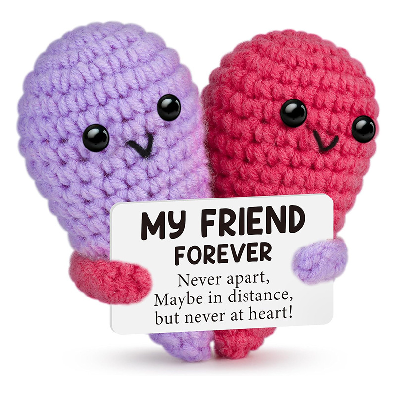 Home Textiles Europe - น่ารักโครเชต์อารมณ์สนับสนุน Heart Hug ตุ๊กตาเดสก์ท็อปเครื่องประดับตลก Handทอถัก Heartshape