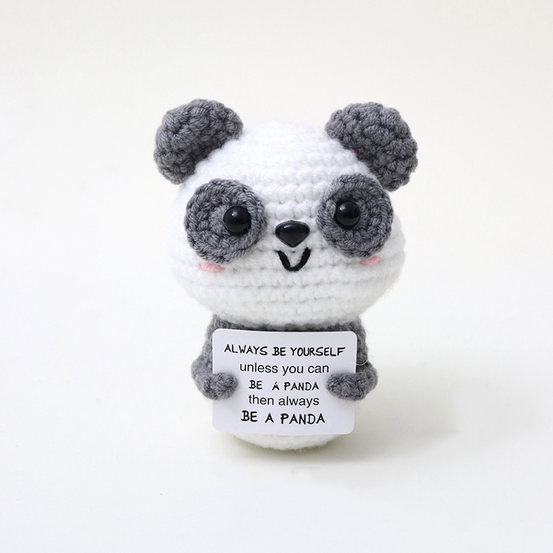Home Textiles Europe - ใหม่ Handmade ถักพลังงานบวกตุ๊กตาแพนด้าการ์ดตกแต่งห้องหน้าแรกโครเชต์ Big Head ตุ๊กตาเป็ดเครื่องประดับคริสต์มาส