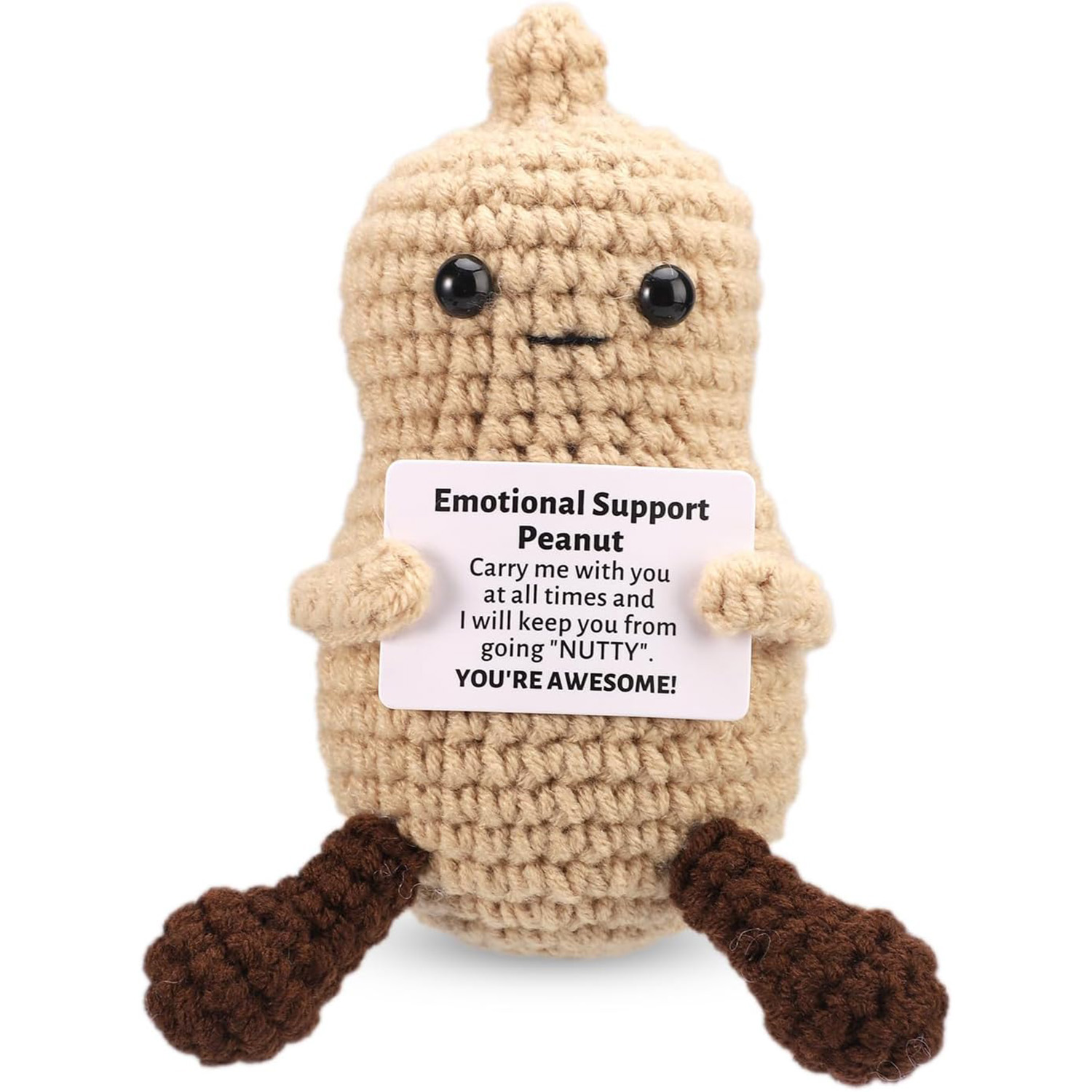Home Textiles Europe - ของตกแต่งถักรูปถั่วลิสงแฮนด์เมด ตลกๆ ให้กำลังใจ พร้อมการ์ด ของตกแต่งโต๊ะทำงาน ของขวัญถักรูปถั่วลิสง
