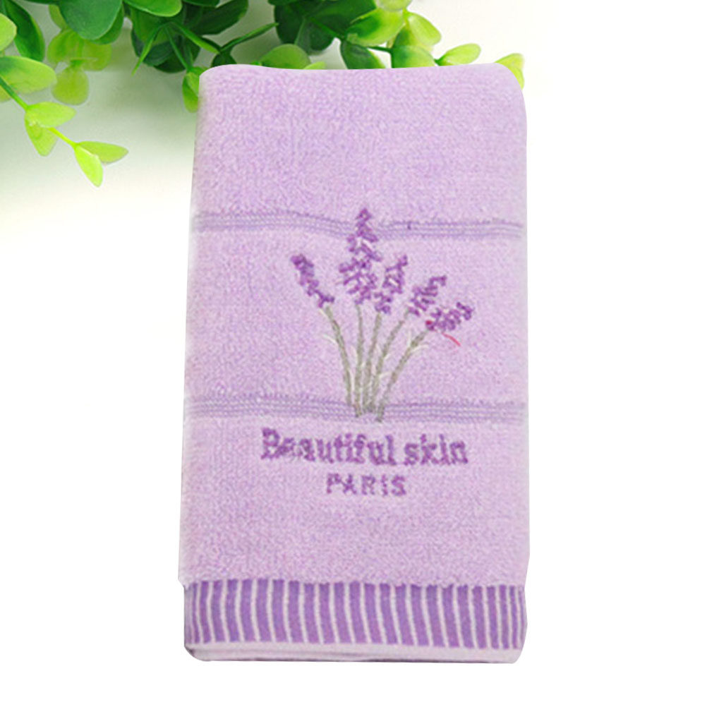Home Textiles Pakistan - ผ้าขนหนูอาบน้ำผ้าฝ้ายปักลายลาเวนเดอร์ เนื้อนุ่มพิเศษ หนา ซึมซับน้ำได้ดี ซักเครื่องได้ เหมาะสำหรับร้านตัดผม