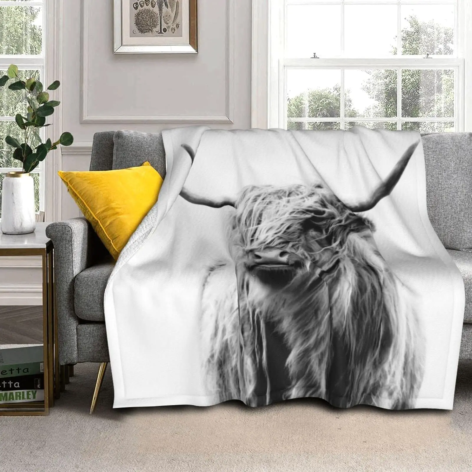 ผ้าห่มลายวัวชนบท ผ้าคลุมเตียงส - Highland Home Textiles บทวิจารณ์และราคา