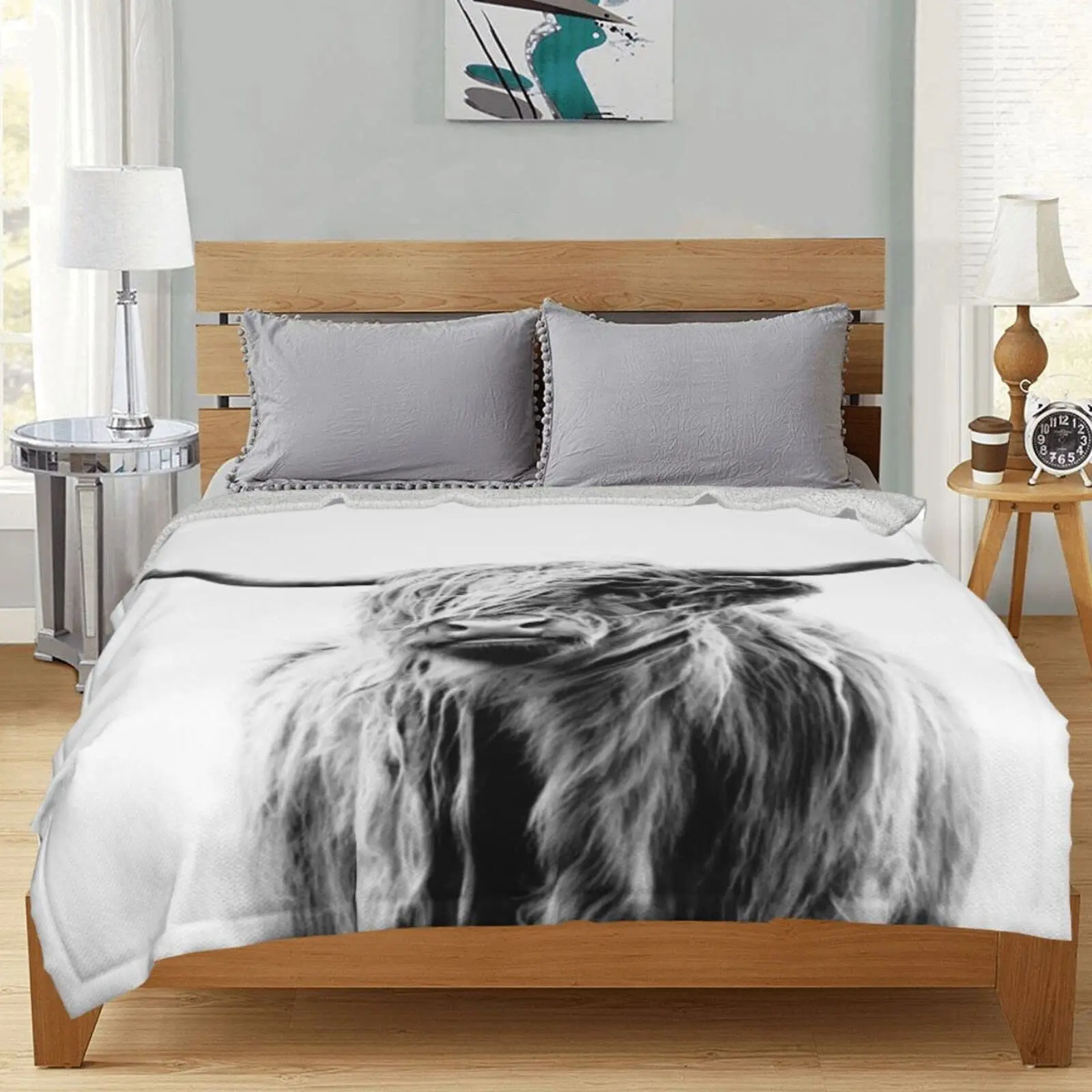 ผ้าห่มลายวัวชนบท ผ้าคลุมเตียงส - Highland Home Textiles บทวิจารณ์และราคา