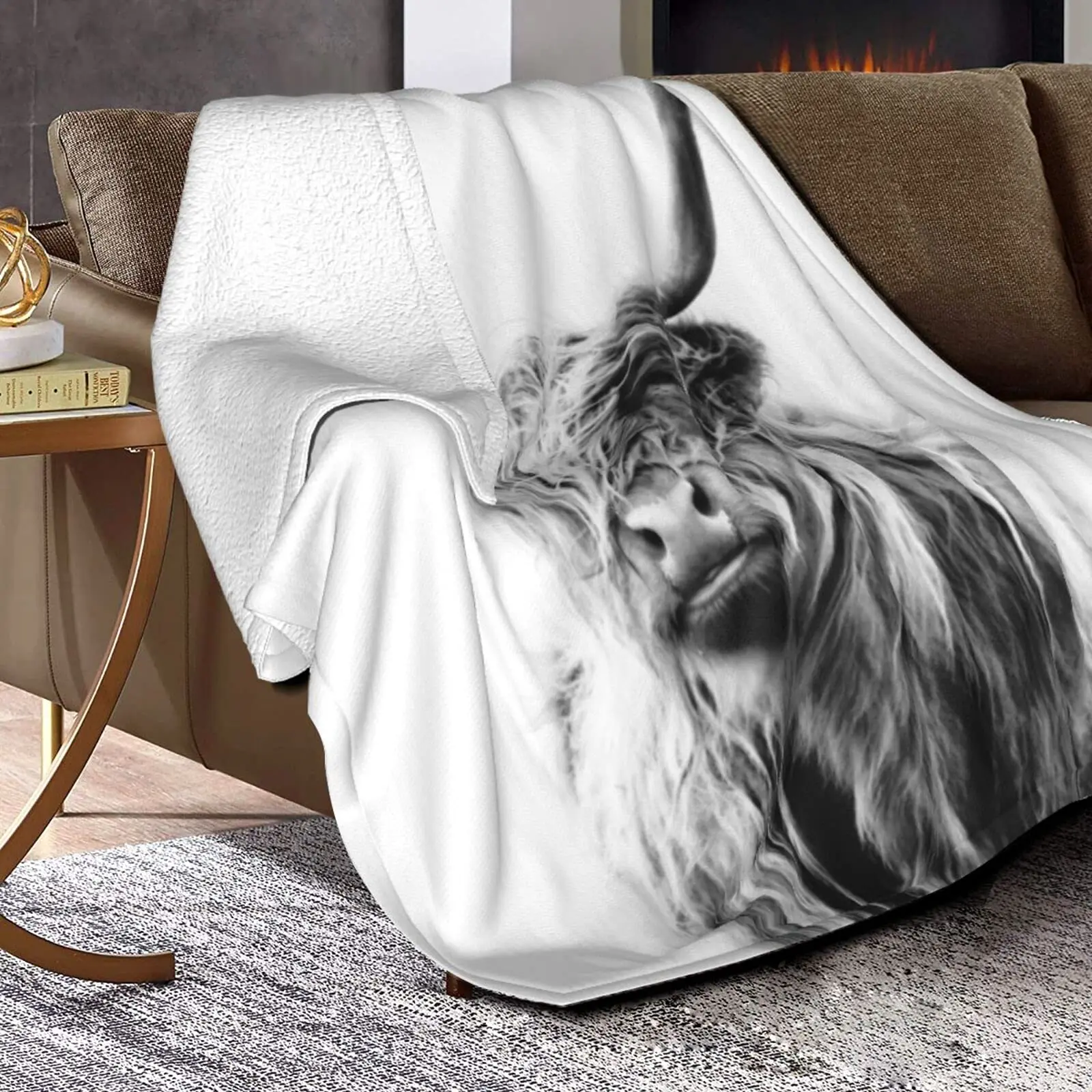ผ้าห่มลายวัวชนบท ผ้าคลุมเตียงส - Highland Home Textiles บทวิจารณ์และราคา