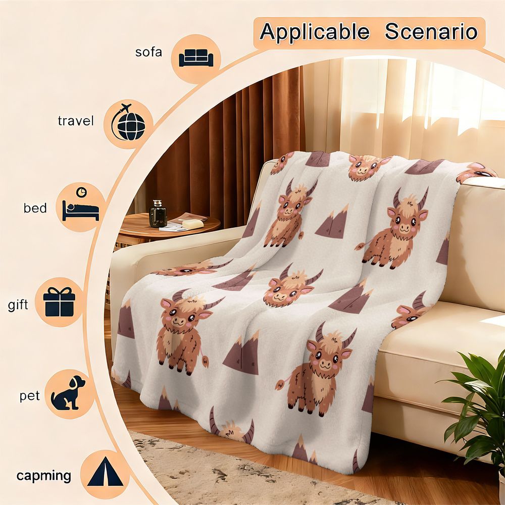 ผ้าห่มลายวัวไฮแลนด์น่ารัก ผ้าฟ - Highland Home Textiles บทวิจารณ์และราคา