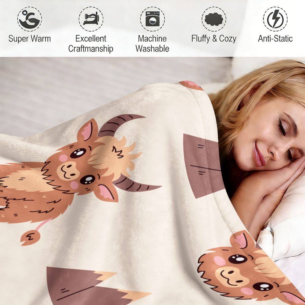 ผ้าห่มลายวัวไฮแลนด์น่ารัก ผ้าฟ - Highland Home Textiles บทวิจารณ์และราคา