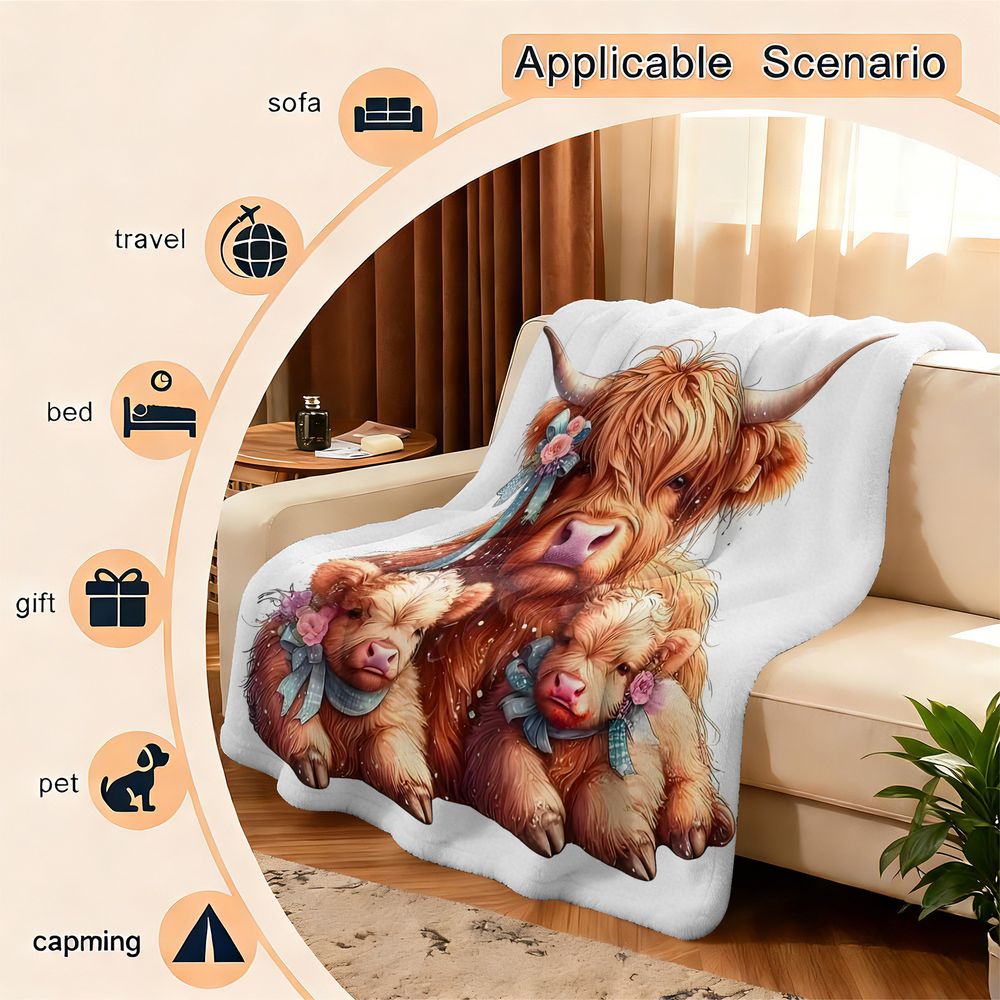 ผ้าห่มลายวัวไฮแลนด์ ผ้าห่มฟลาน - Highland Home Textiles บทวิจารณ์และราคา