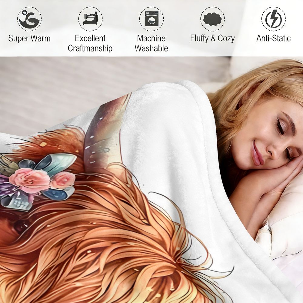 ผ้าห่มลายวัวไฮแลนด์ ผ้าห่มฟลาน - Highland Home Textiles บทวิจารณ์และราคา