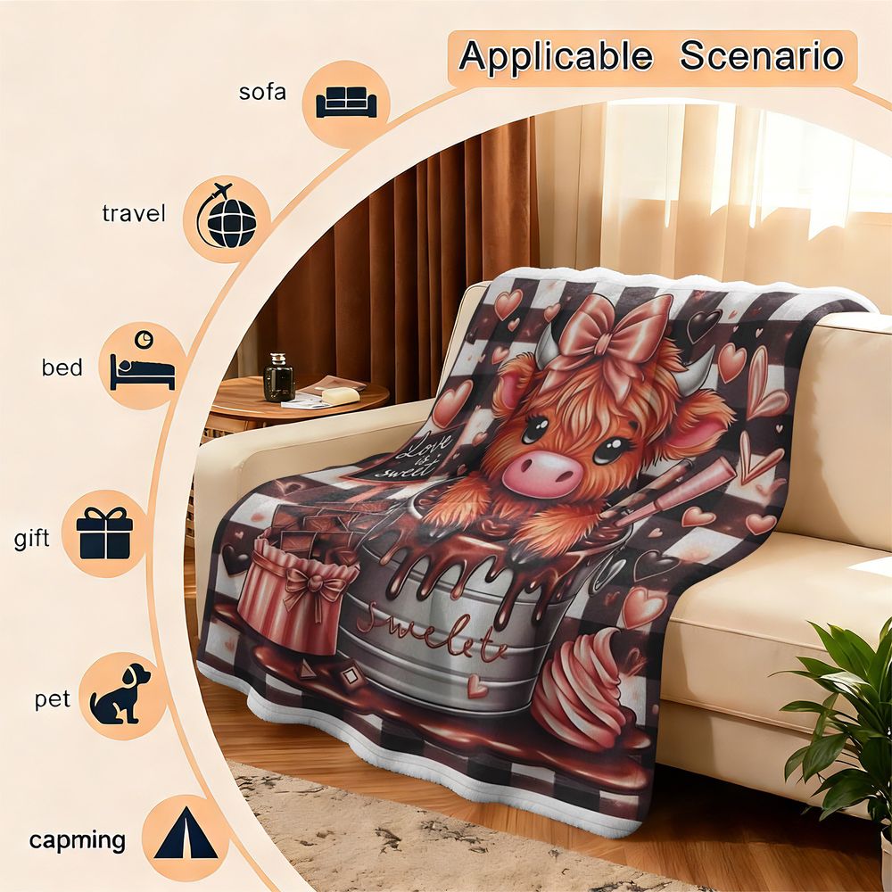 ผ้าห่มลายวัวไฮแลนด์น่ารัก ผ้าฟ - Highland Home Textiles บทวิจารณ์และราคา