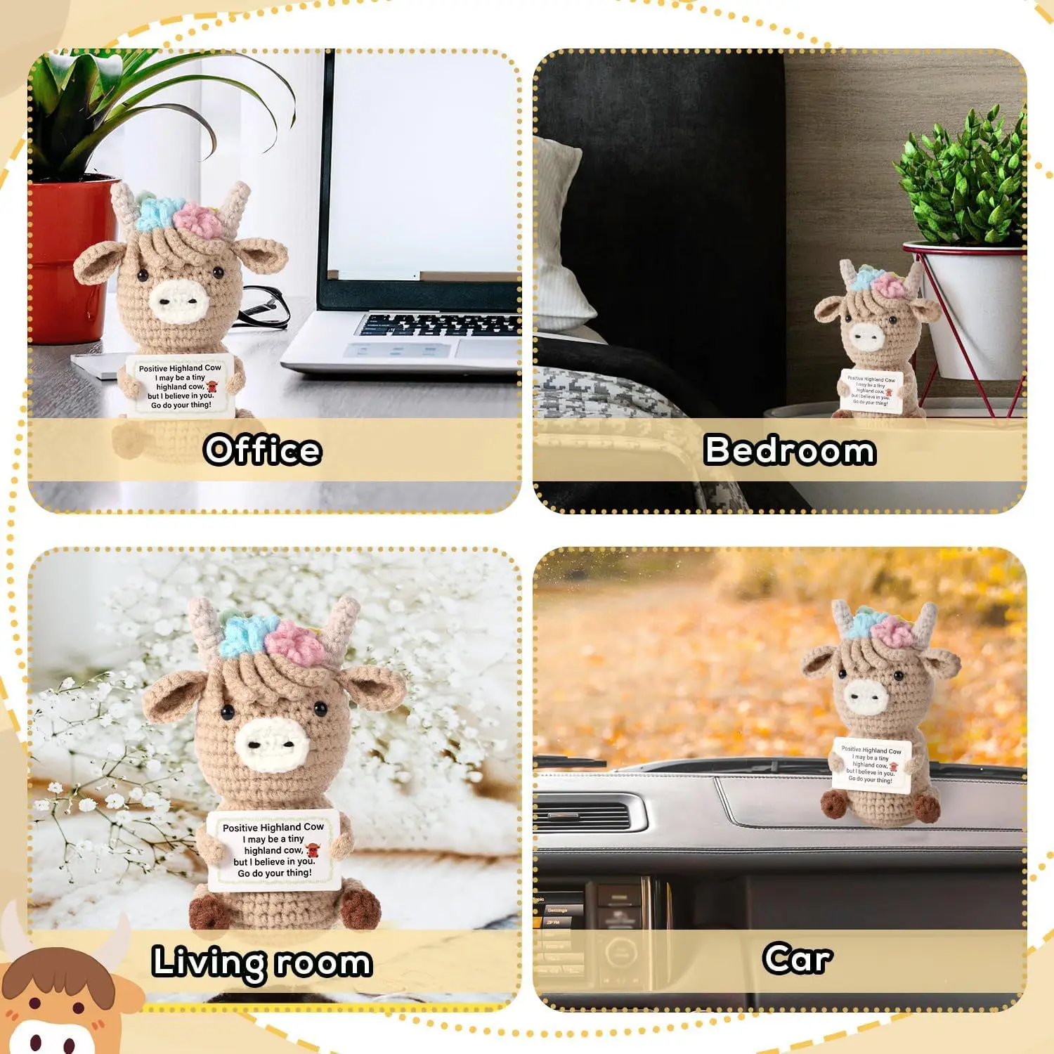 ตุ๊กตาวัวถักโครเชต์ ของตกแต่งโ - Home Textiles Europe บทวิจารณ์และราคา