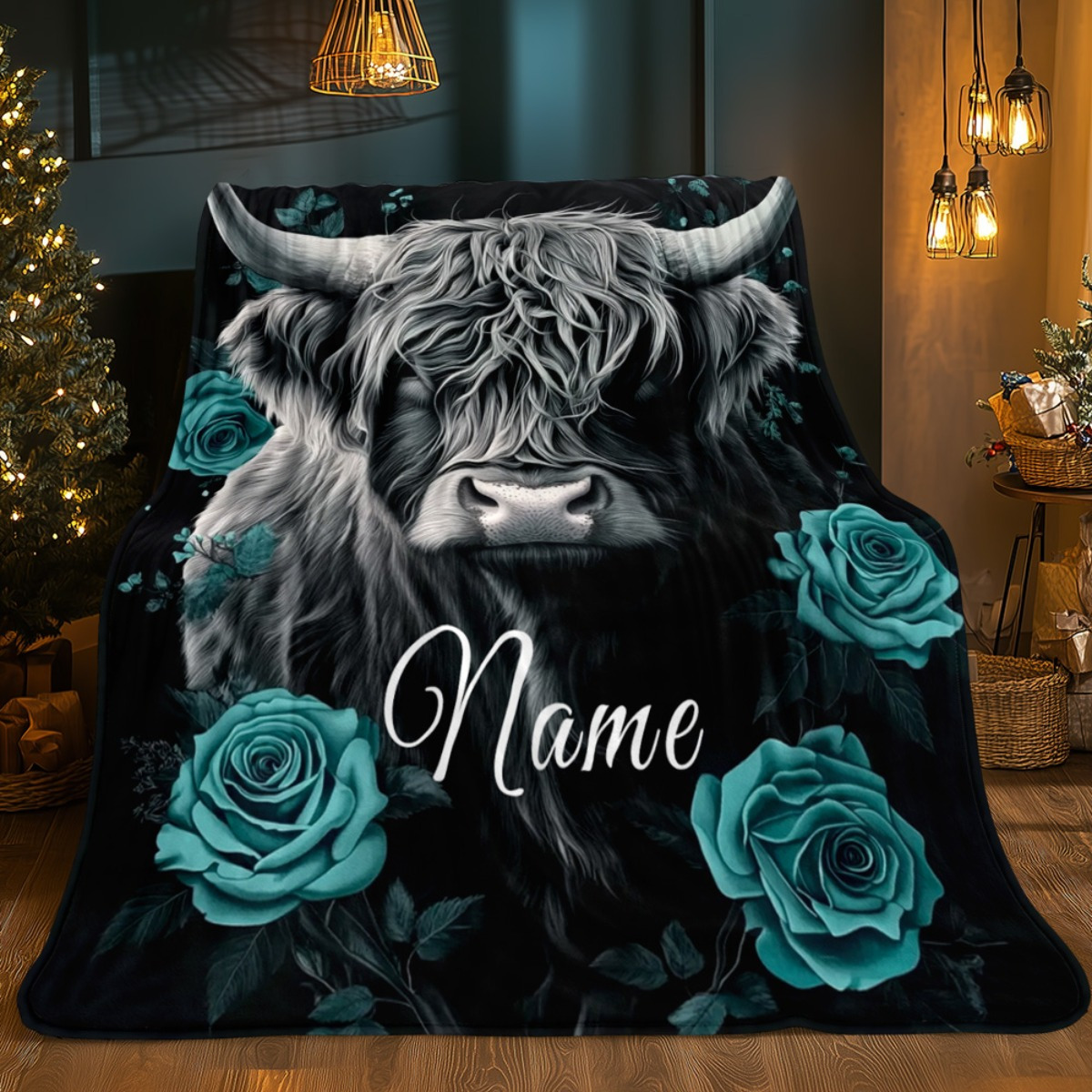 ผ้าห่มลายวัวไฮแลนด์สีดำและสีเข - Highland Home Textiles บทวิจารณ์และราคา