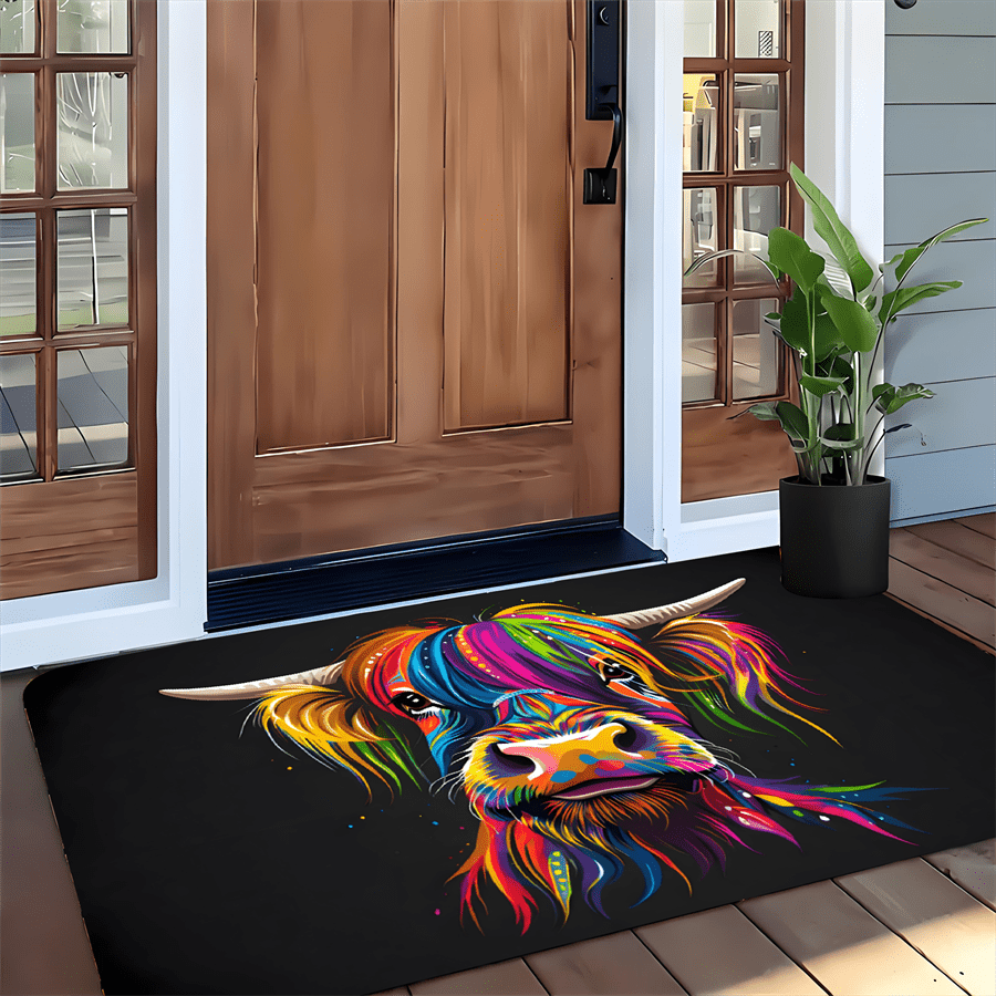 พรมปูพื้นลายวัวไฮแลนด์สีสันสดใ - Highland Home Textiles บทวิจารณ์และราคา