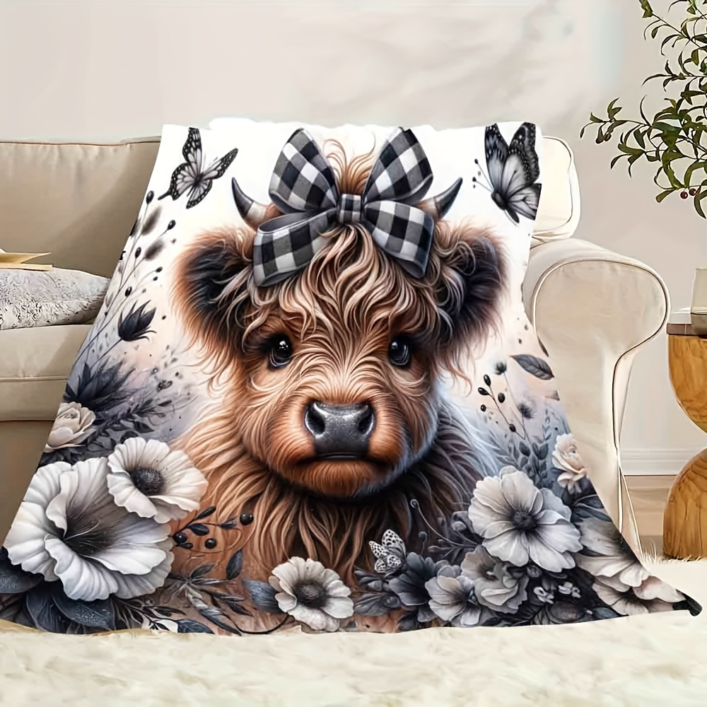 ผ้าห่มลายวัวไฮแลนด์ -ผ้าห่มสีด - Highland Home Textiles บทวิจารณ์และราคา