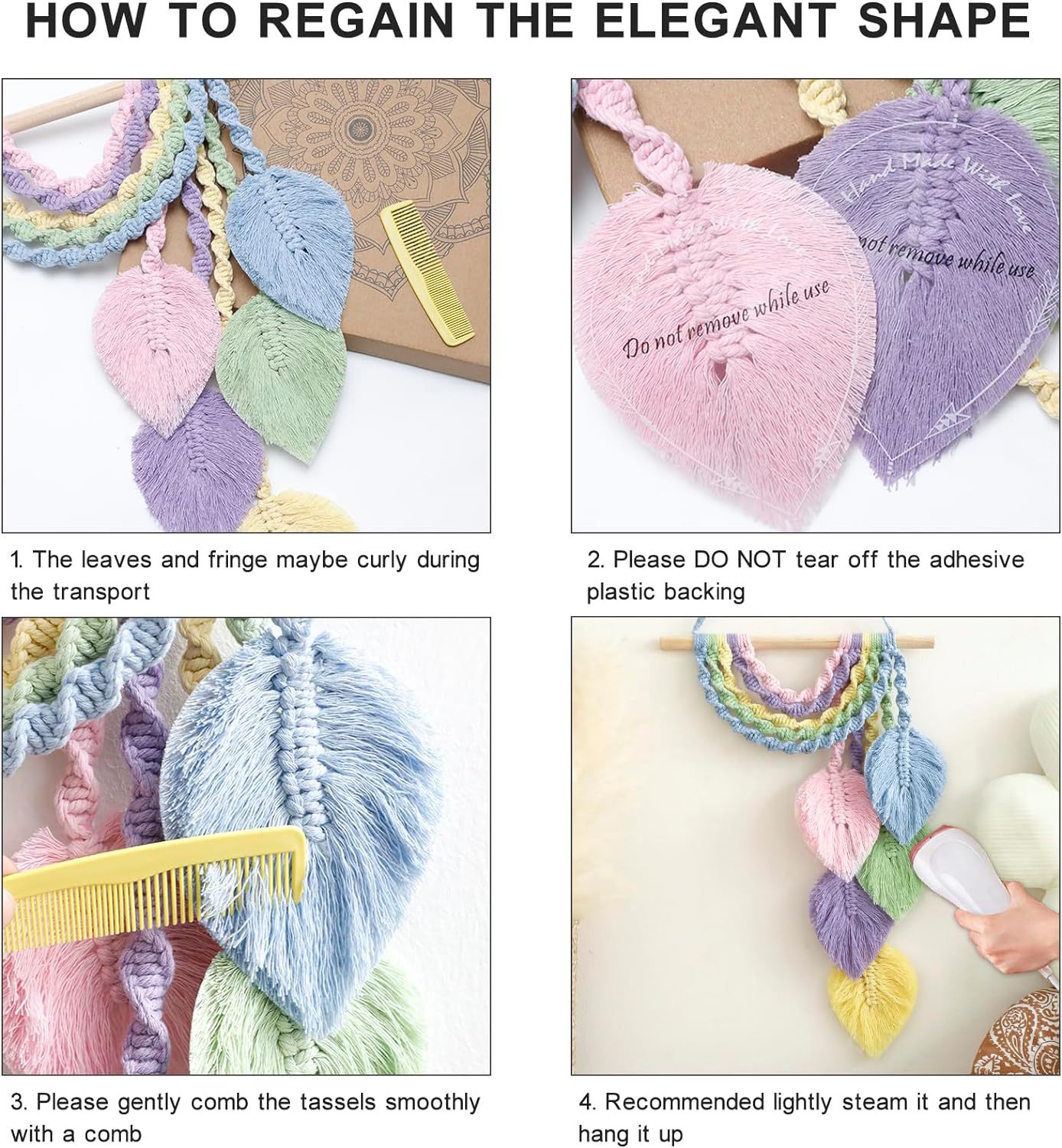 พรมแขวนผนังลายใบไม้สีรุ้ง ลายข - Home Textiles Europe บทวิจารณ์และราคา