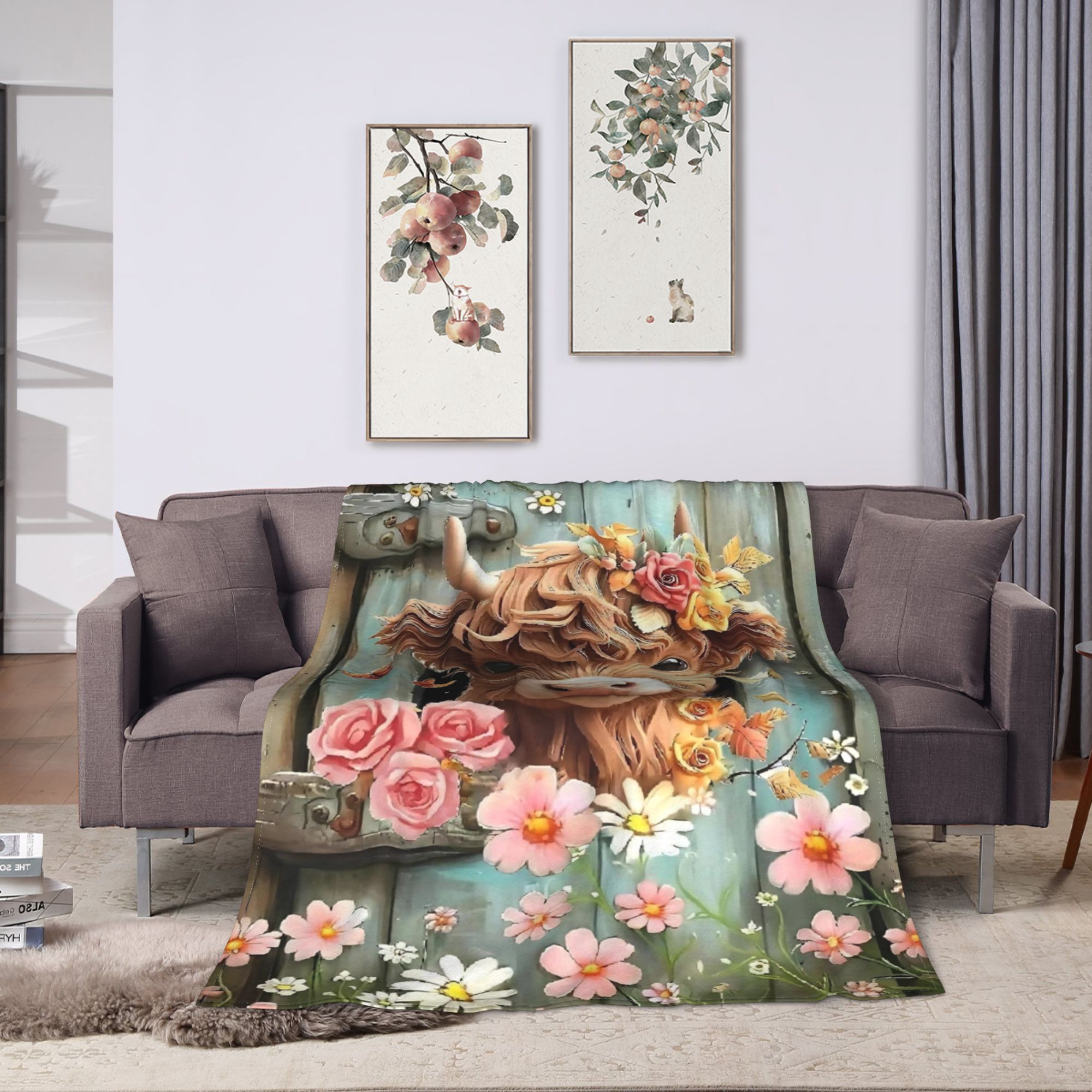 ผ้าห่มลายดอกไม้สไตล์โบโฮลายวัว - Highland Home Textiles บทวิจารณ์และราคา