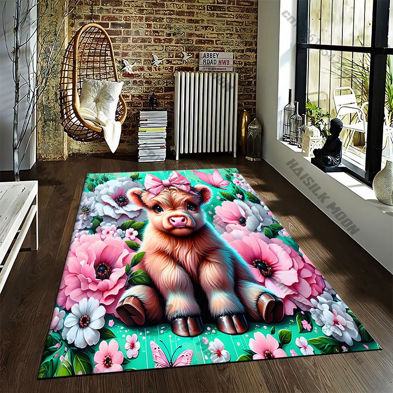 พรมลายดอกไม้ไฮแลนด์ ลายวัว ลาย - Highland Home Textiles บทวิจารณ์และราคา
